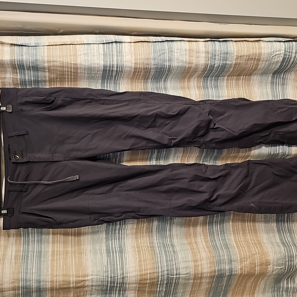 Prana Women's Charcoal Colored Hiking Convertible Roll -Up Pants